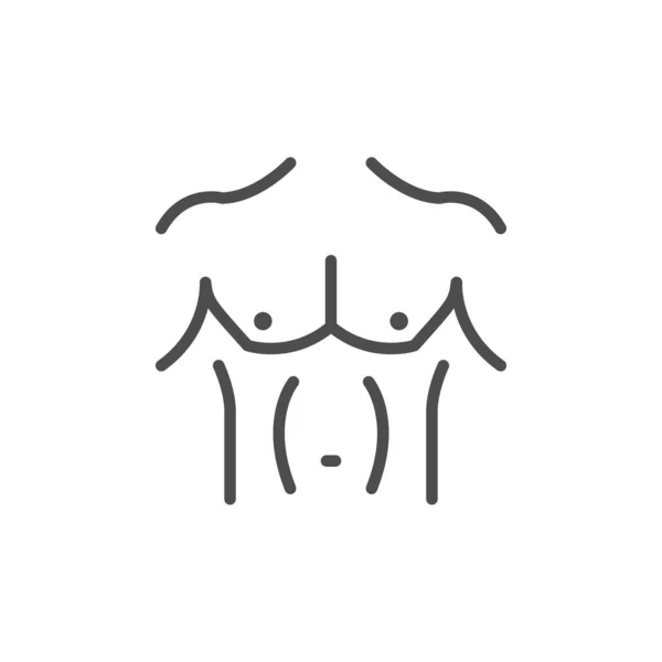 Torso humano o icono de la línea troncal — Vector de stock