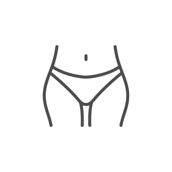 Femme ligne de hanche icône de contour — Image vectorielle