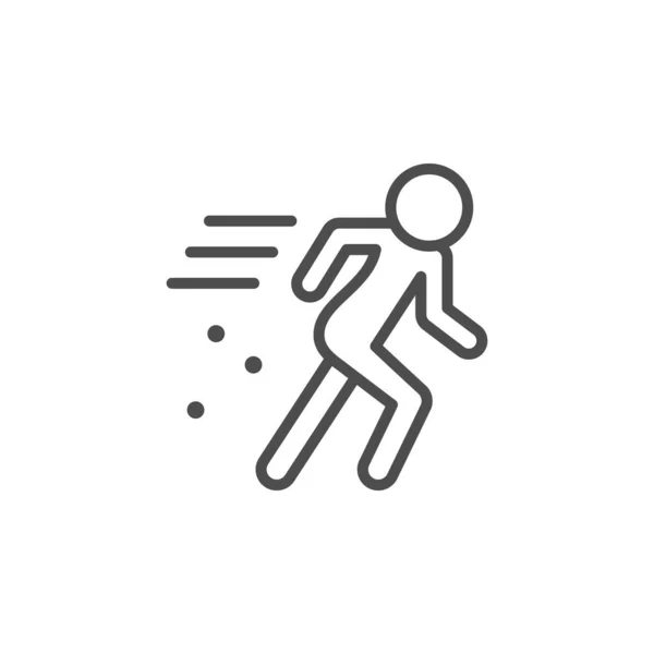 Persoon in bewegingslijn schets pictogram — Stockvector