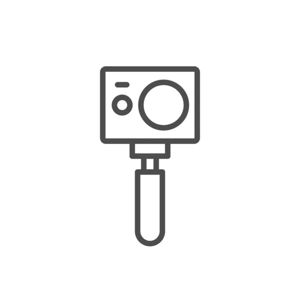 Action camera with stick icon — Stock Vector