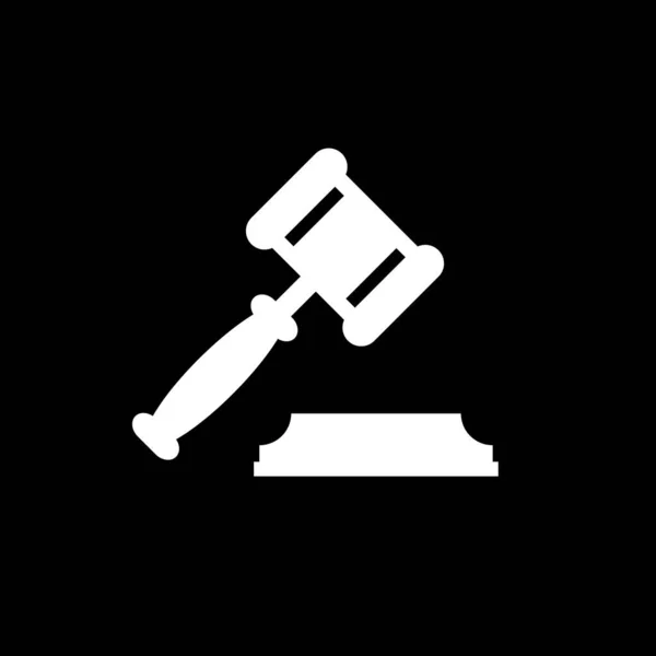 Judge gavel or auction hammer icon — Stock Vector