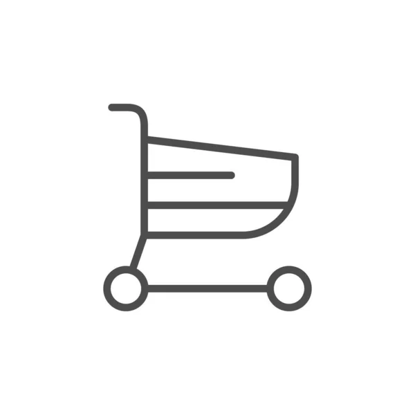 Carrinho de compras linha esboço ícone — Vetor de Stock