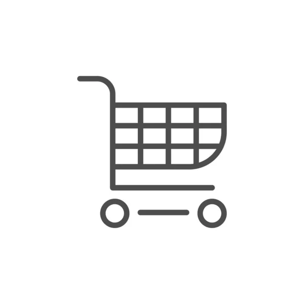Icono de esquema de línea de carrito de compras — Archivo Imágenes Vectoriales