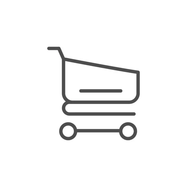 Icono de esquema de línea de carrito de compras — Archivo Imágenes Vectoriales