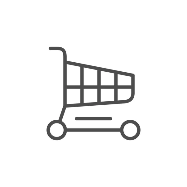 Icono de esquema de línea de carrito de compras — Archivo Imágenes Vectoriales