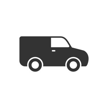 Van glyph simgesi veya ticari ulaşım kavramı