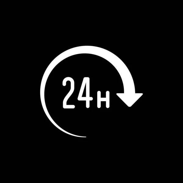 24 godziny ikona lub dwadzieścia cztery godziny symbol — Wektor stockowy