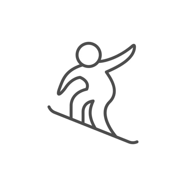 Snowboarding esporte linha esboço ícone — Vetor de Stock