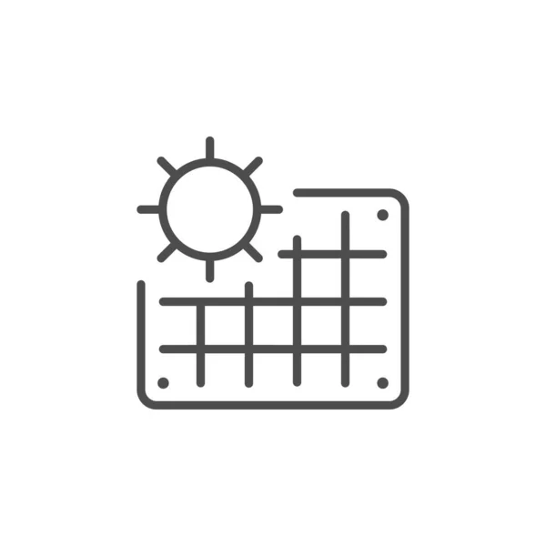 Panel solar línea contorno icono — Archivo Imágenes Vectoriales