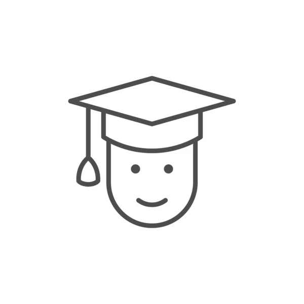 Línea de graduación icono del esquema o signo de graduación — Vector de stock