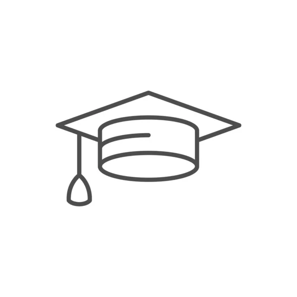 毕业帽线条轮廓图标 — 图库矢量图片