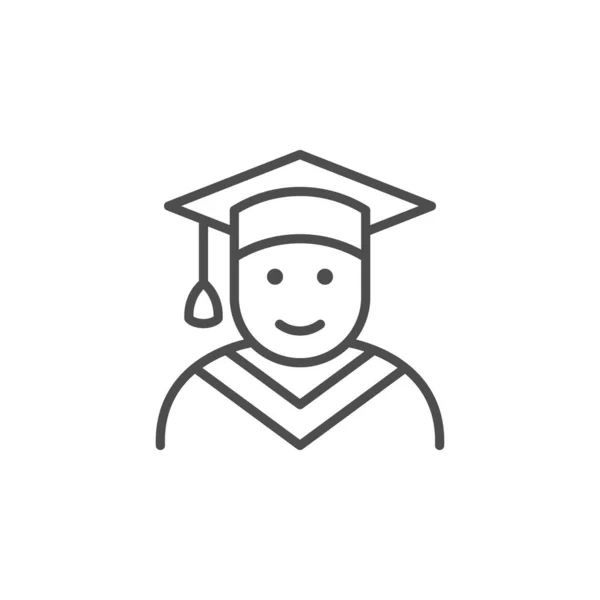 Graduate line outline icoon of afstudeerteken — Stockvector