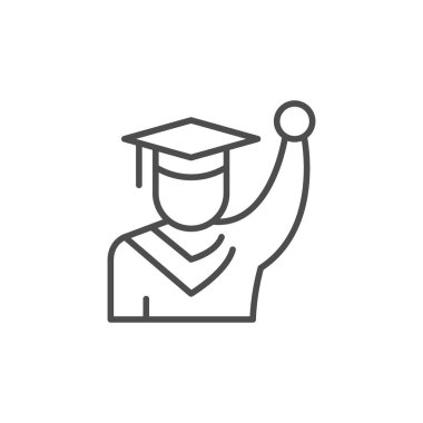 Mezuniyet satırı ana hatları simgesi veya mezuniyet tabelası