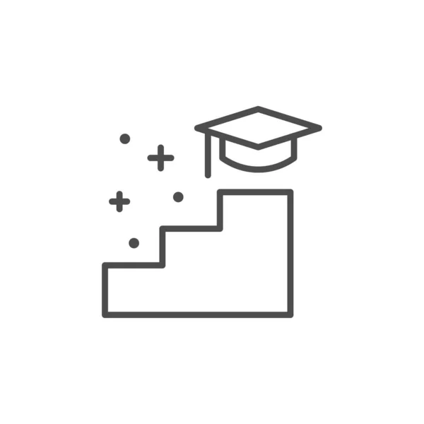 Graduación forma línea esquema icono — Vector de stock