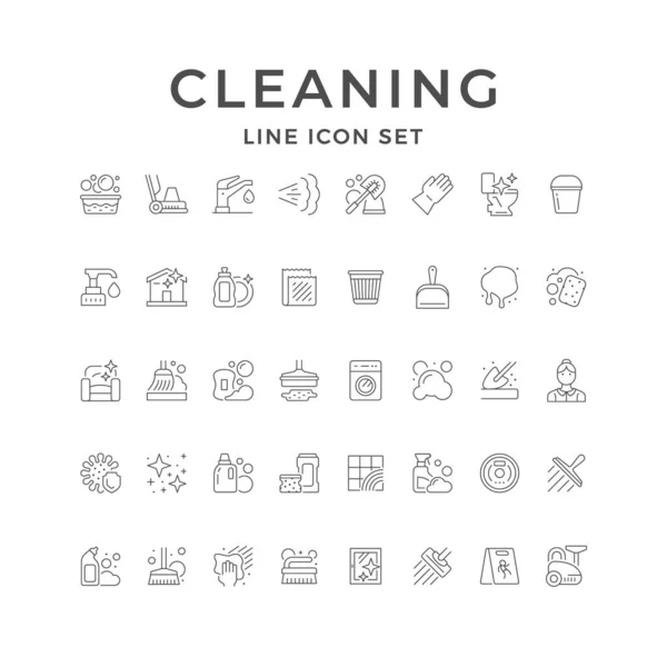 Définir les icônes de nettoyage — Image vectorielle
