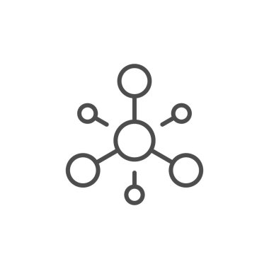 Molekül yapı çizgisi ana hatları simgesi