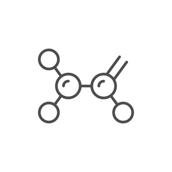 Icono de esquema de línea de estructura molecular — Vector de stock