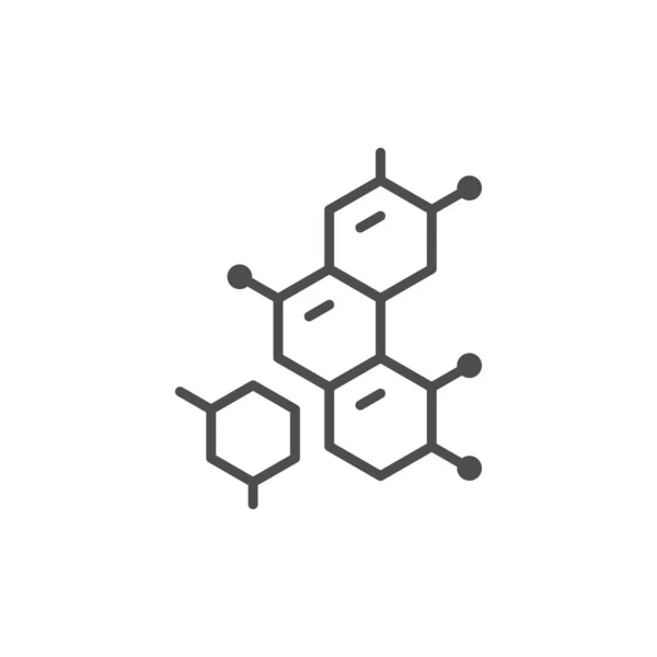 Molecule structuur lijn omtrek pictogram — Stockvector