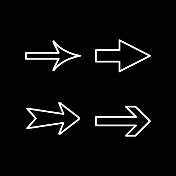 Stel lijn pictogrammen van de pijl — Stockvector