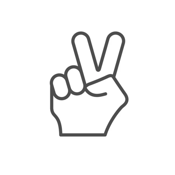 Піктограма контуру лінії жестів миру — стоковий вектор