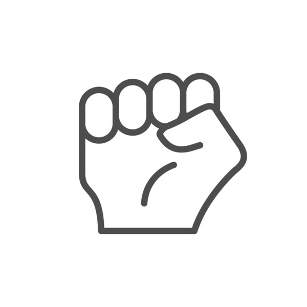 Fist or knuckle line outline icon — Stock Vector
