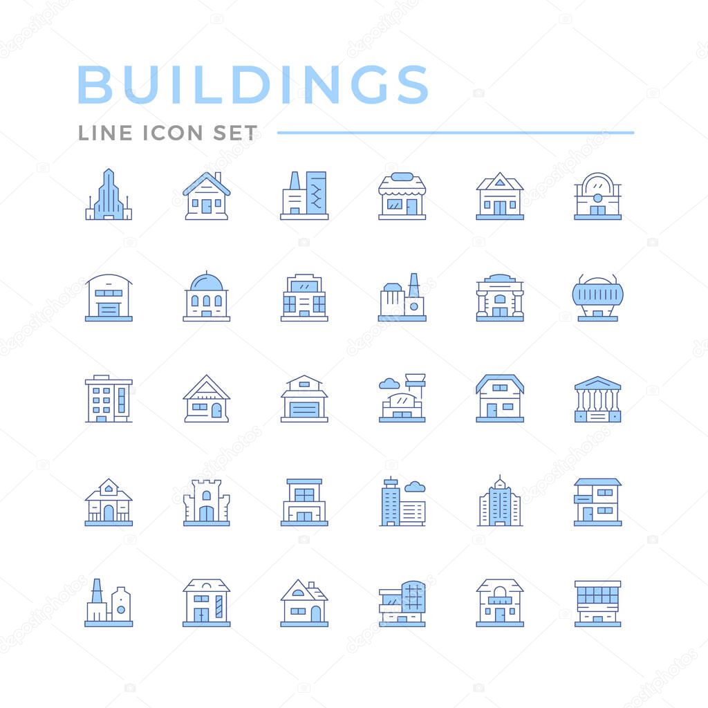 Set color line icons of buildings