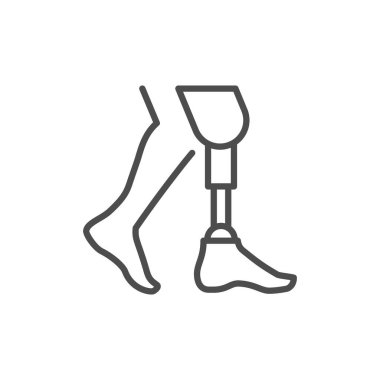 Prosthetic leg line outline icon clipart