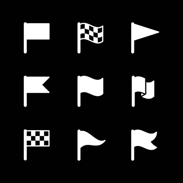 Définir des icônes de glyphe de drapeau — Image vectorielle