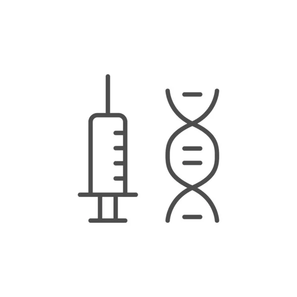 Icône de contour de la seringue ou du vaccin — Image vectorielle