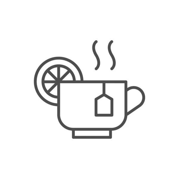 Sıcak çay hattı ana hatları simgesi — Stok Vektör