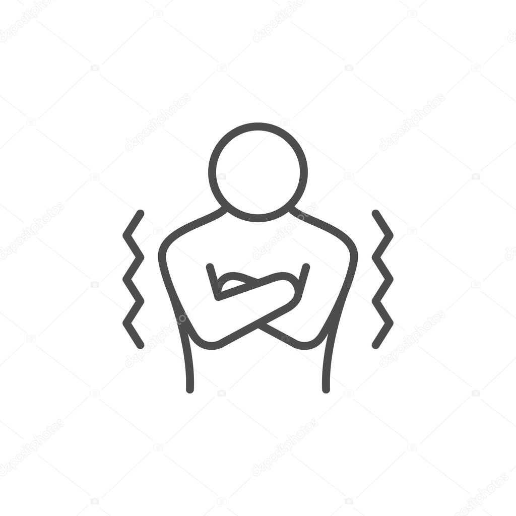 Chill or flu line outline icon