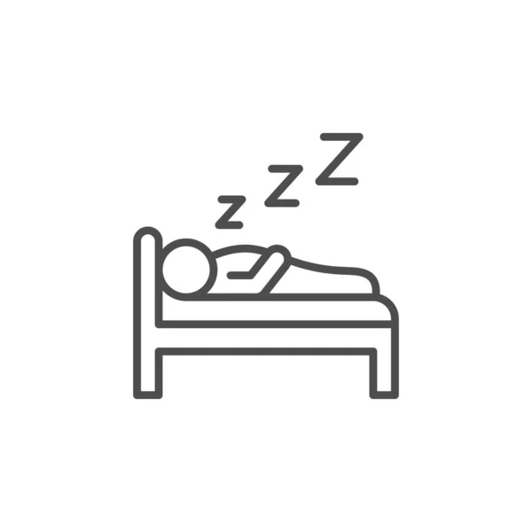 Dormir o soñar línea esquema icono — Vector de stock