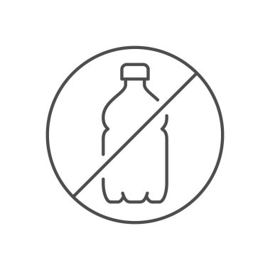 Beyazda izole edilmiş plastik çizgi çizgisi simgesi yok. Vektör illüstrasyonu