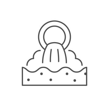 Atık su hattı ana hatları beyaz üzerine izole edilmiş. Vektör illüstrasyonu