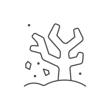 Deniz mercan çizgisi ana hatları beyaz üzerine izole edilmiş. Vektör illüstrasyonu