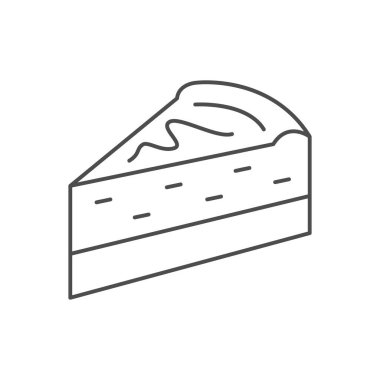 Tatlı çizgisi simgesi simgesi beyaz üzerine izole edilmiş. Fırın, pasta, pasta. Vektör illüstrasyonu