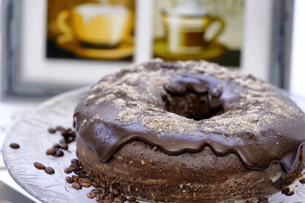 Torta Cioccolato Gustosa Fatta Casa — Foto Stock