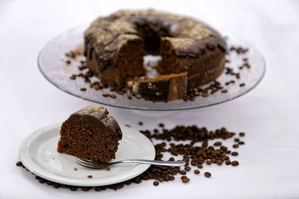 Zelfgemaakte Lekkere Chocoladetaart — Stockfoto