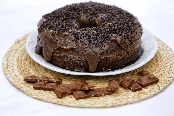 Hausgemachte Leckere Schokoladenkuchen — Stockfoto