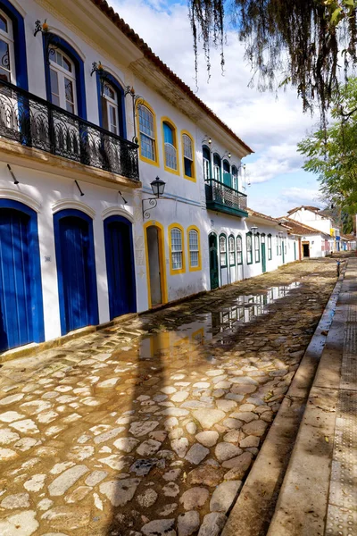 Paraty Rio Janeiro Brezilya Nın Tarihi Merkezindeki Kaldırım Taşlı Caddelerde — Stok fotoğraf