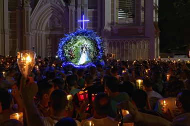 Vitoria, Espitito Santo, Brezilya - 7 Nisan 2018 - Penha Leydimizin Şölenindeki Erkekler Haccı