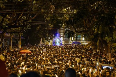 Vitoria, Espitito Santo, Brezilya - 7 Nisan 2018 - Penha Leydimizin Şölenindeki Erkekler Haccı.