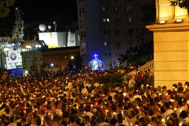 Vitoria, Espitito Santo, Brezilya - 7 Nisan 2018 - Penha Leydimizin Şölenindeki Erkekler Haccı.