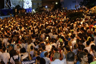 Vitoria, Espitito Santo, Brezilya - 7 Nisan 2018 - Penha Leydimizin Şölenindeki Erkekler Haccı.