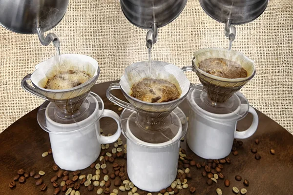 Servieren Verschiedener Kaffees Zustand Des Espirito Santo Brasilien — Stockfoto