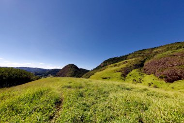 Panoramik manzaralı bir ışık yağmur ve Rancho San Antonio ilçe park, south San Francisco defne, California tepelerde dinlenme geyik sonra gökkuşağının