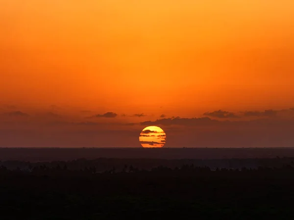 Солнце Заката Море — стоковое фото