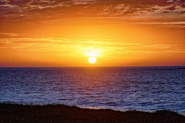 Bellissimo Paesaggio Marino Sorprendente Tramonto Nell Oceano Atlantico — Foto Stock