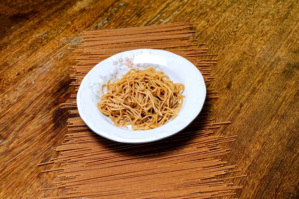 Espaguetis Con Ajo Aceite — Foto de Stock
