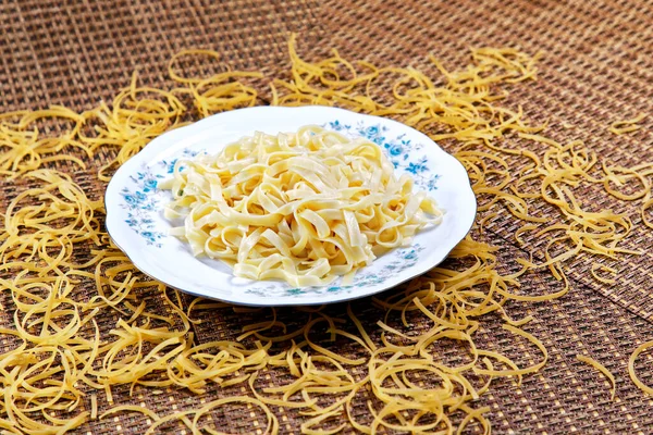 Fettuccine Knoblauch Und Gekocht — Stockfoto